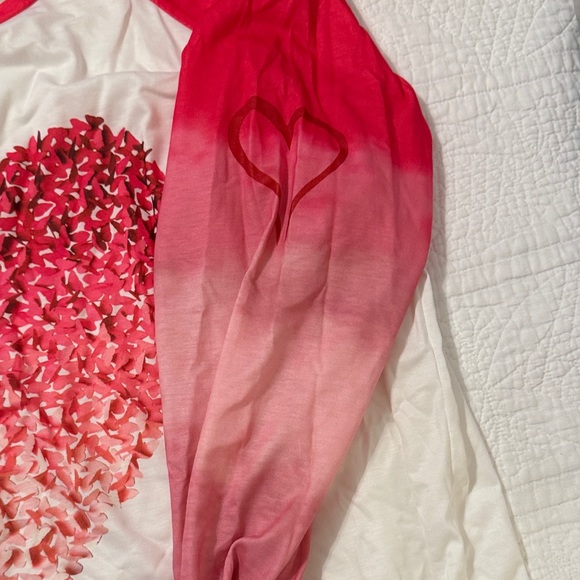 Valentine Pink and White Heart Long Sleeve Shirt - Picture 2 of 2